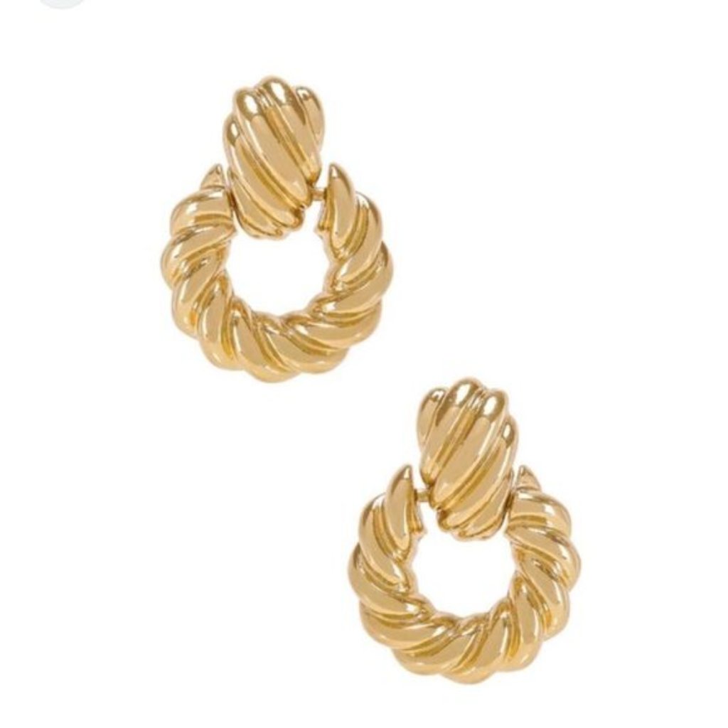 Gold Textured Hoop Earringsn389 24$